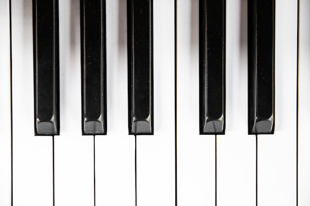 close up of piano keyboard