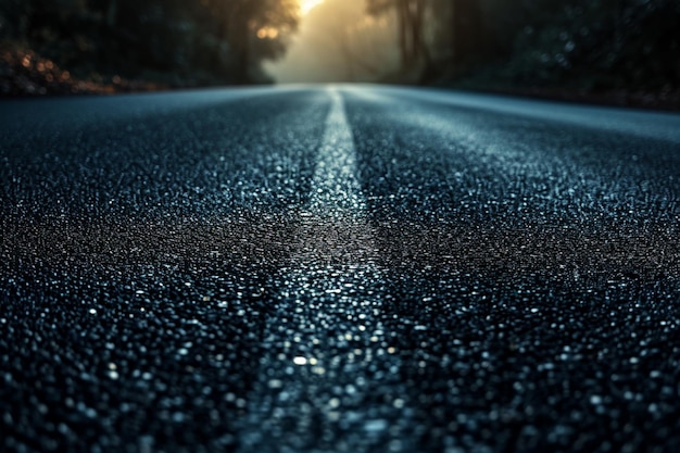 close up picture of asphalt road bokeh style background