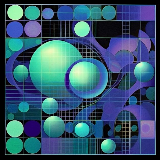 a close up of a picture of a blue and green abstract design generative ai