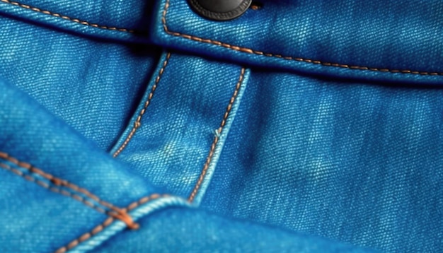 close up picture of a blue jeans fabric