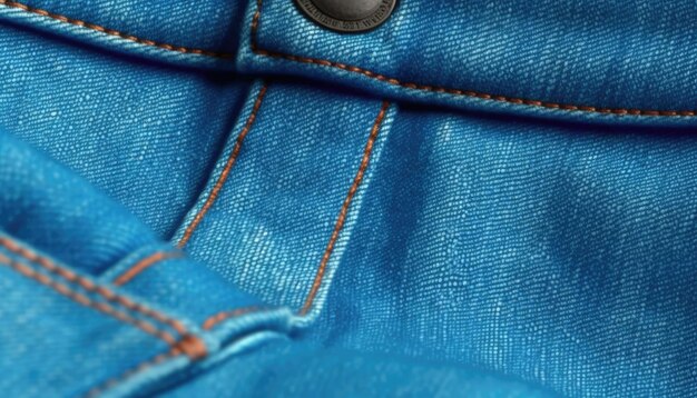 close up picture of a blue jeans fabric