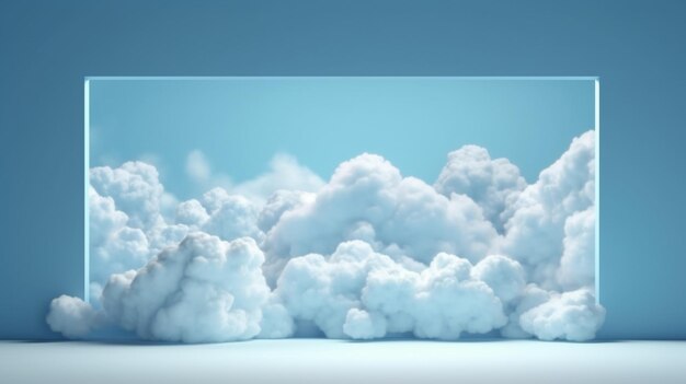 Photo a close up of a picture of a cloud filled sky generative ai