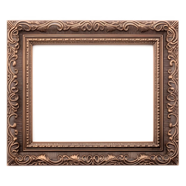 a close up of a picture frame with a white background Generative AI