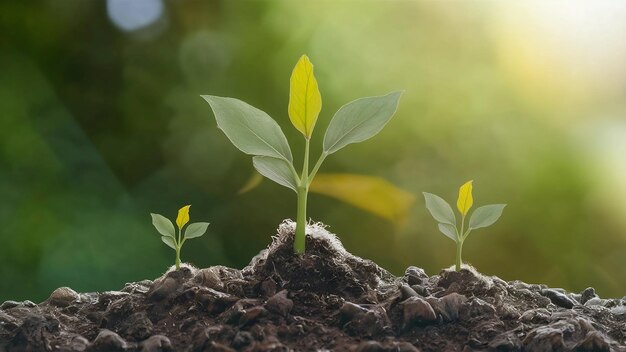 Close up picture of the sapling of the plant is growing