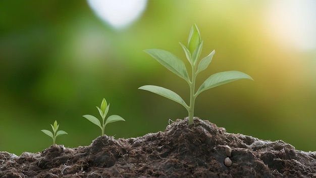 Close up picture of the sapling of the plant is growing