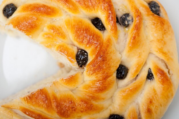 close-up of pie in plate