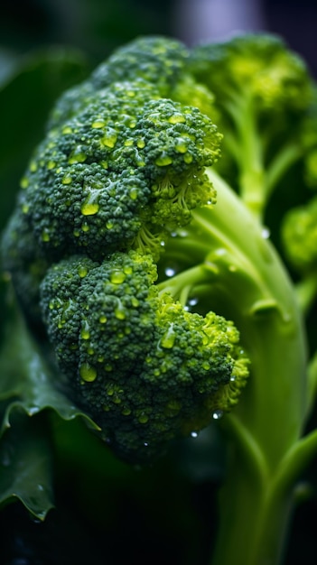 a close up of a piece of broccoli