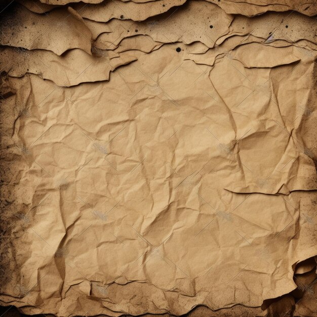 a close up of a piece of brown paper with a grungy background generative ai