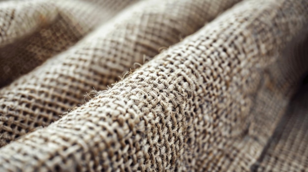 Photo a close up of a piece of burlap fabric with a rough texture