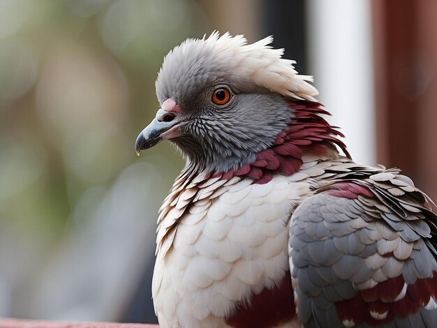 A close up of a pigeon dove white dove