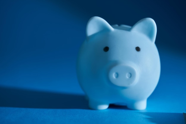 close up of piggy bank with copy space