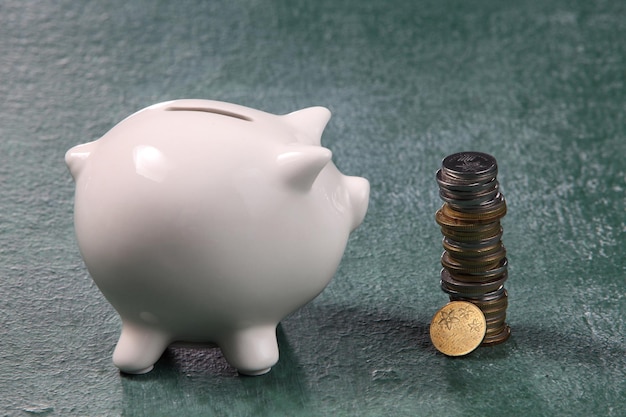 Close-up of piggybank on table