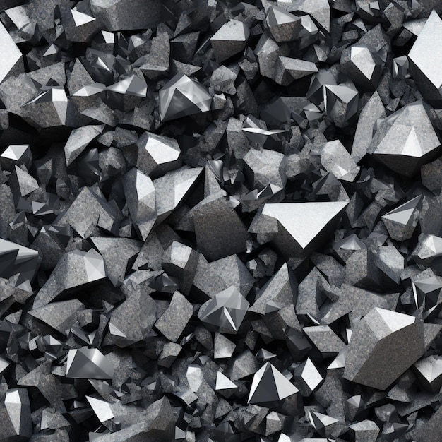 a close up of a pile of black and white diamonds generative ai