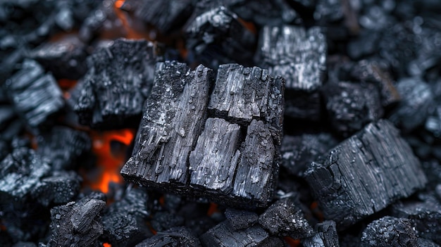 석탄 어리 의 가까운 모습