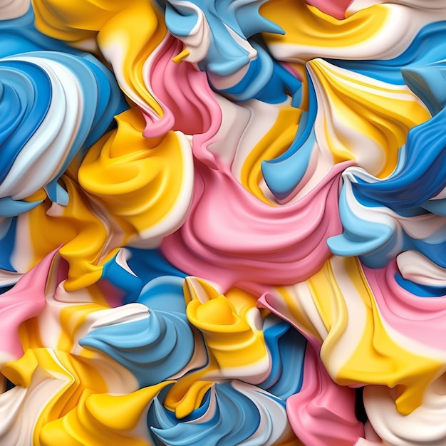 A close up of a pile of colorful meringue on a table generative ai