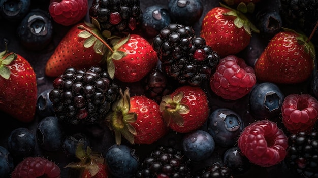 A close up of a pile of fruit