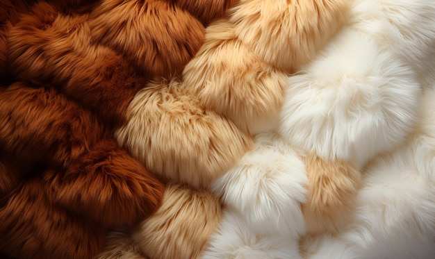 A close up of a pile of fur with a white background generative ai