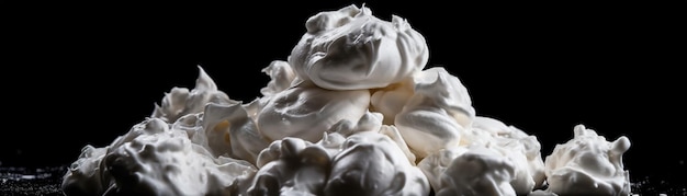 A close up of a pile of meringue