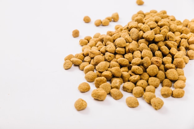 Close-up pile of pet food