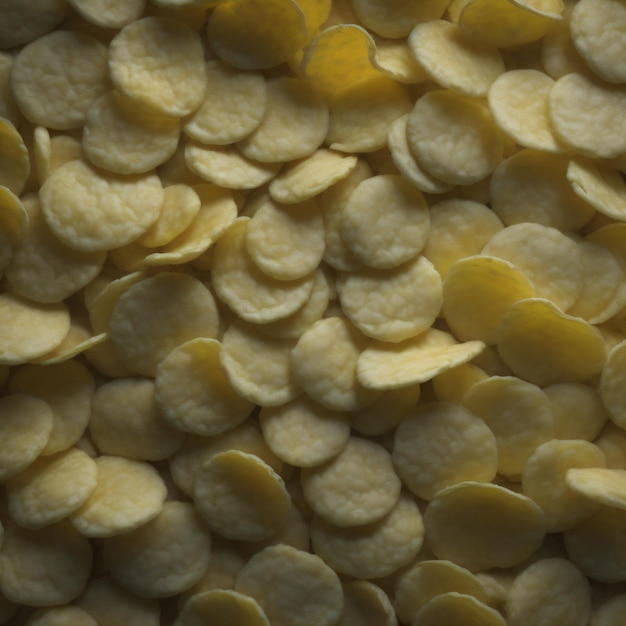 Foto un primo piano di un mucchio di popcorn.