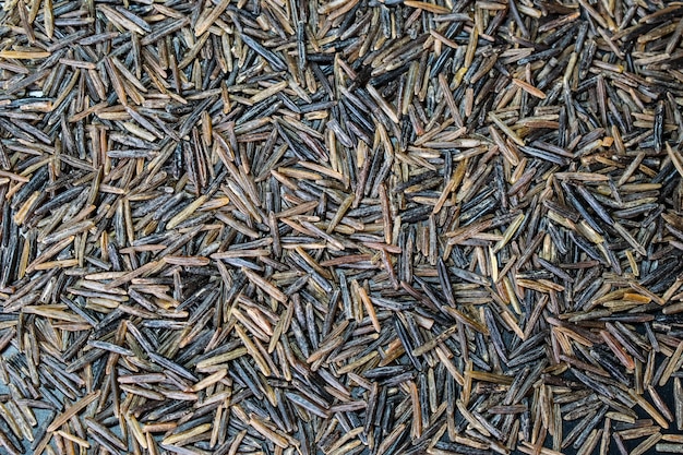 close up of a pile of rice, wild rice background