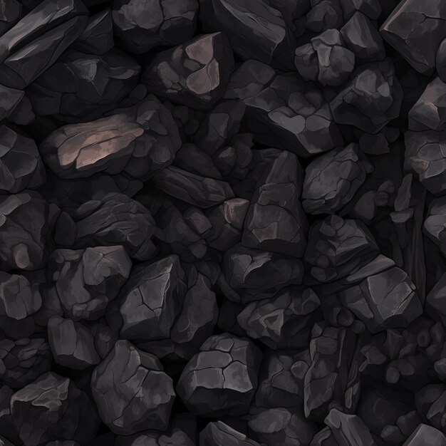 a close up of a pile of rocks with a red fire hydrant generative ai