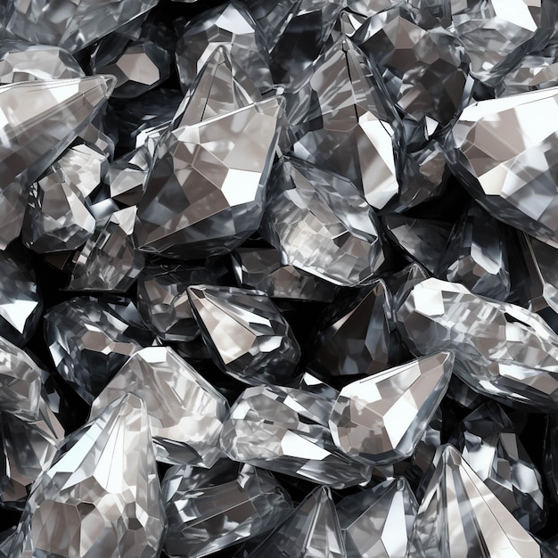 A close up of a pile of shiny diamonds on a black background generative ai