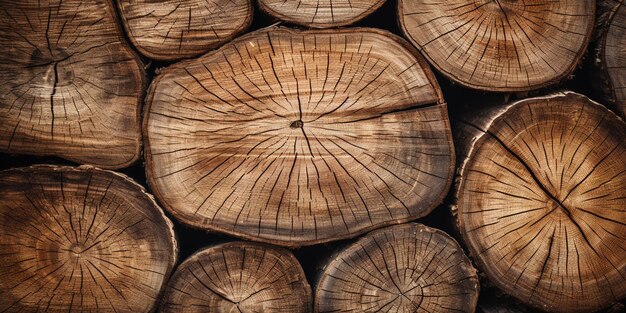 a close up of a pile of wood with a black background generative ai