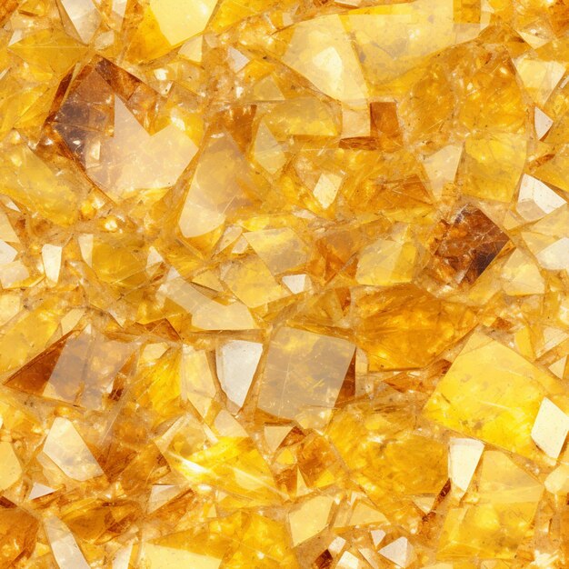 A close up of a pile of yellow crystals on a table generative ai