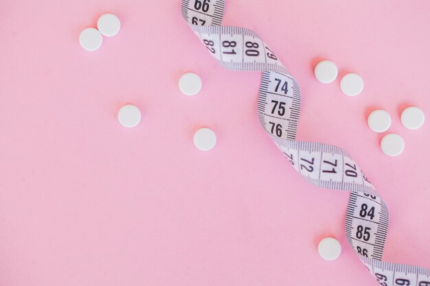 Photo close up of pills. dietary supplements. variety pills. vitamin capsules