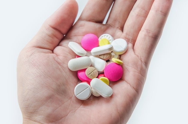 Close-up of pills on hand