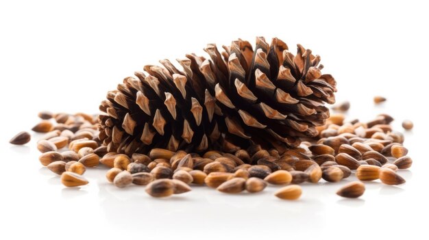 A close up of a pine cone with the word pine on it