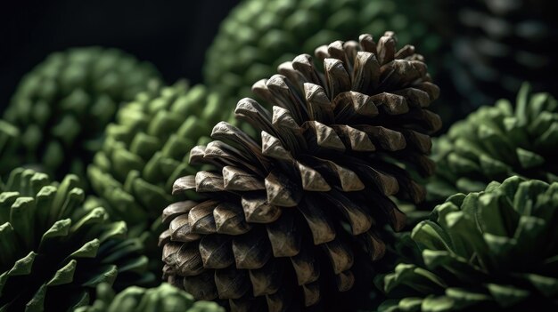 A close up of a pine cone with the word pine on it