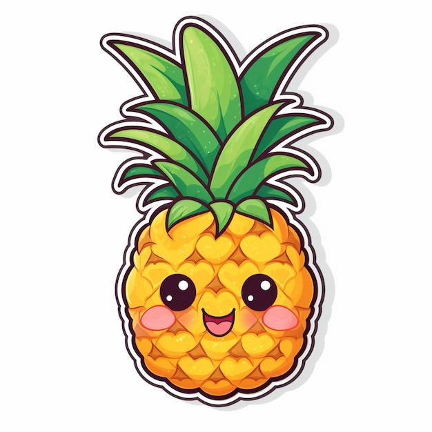 a close up of a pineapple with a smiley face generative ai