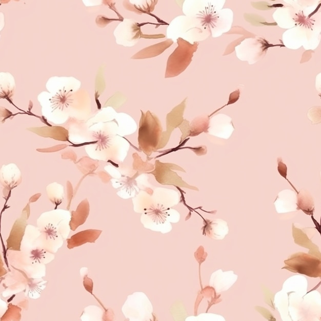 A close up of a pink background with a bunch of flowers generative ai