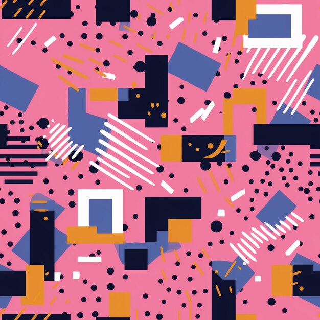 A close up of a pink background with a pattern of geometric shapes generative ai