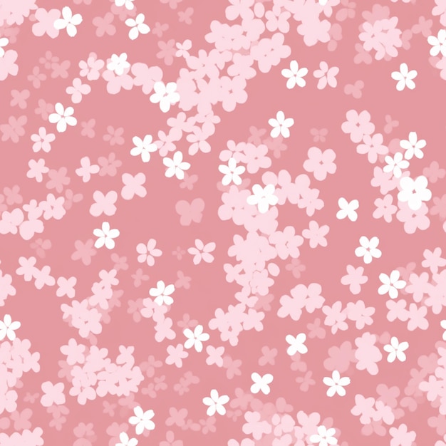 a close up of a pink background with white flowers generativ ai