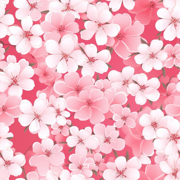 a close up of a pink background with white flowers generative ai