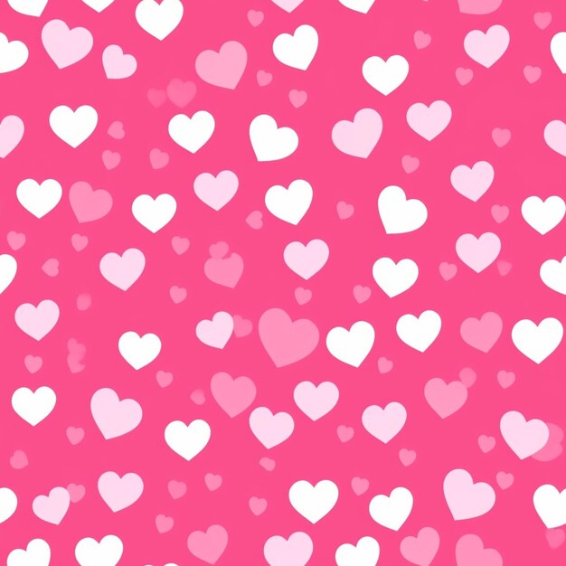 Photo a close up of a pink background with white hearts generative ai