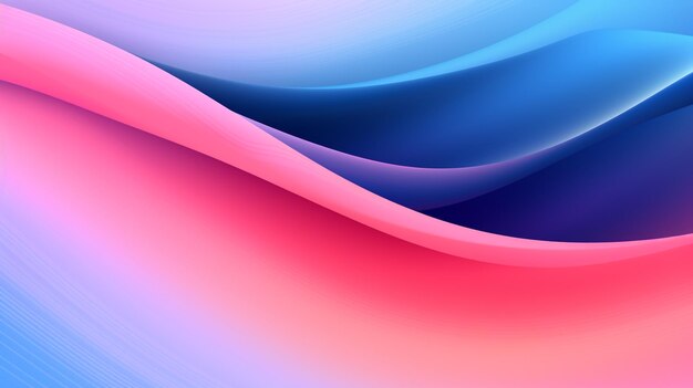 A close up of a pink and blue abstract background with a smooth wave generative ai
