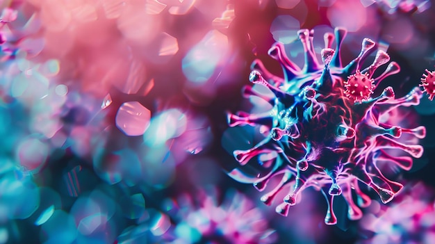 Close up of a pink and blue flower