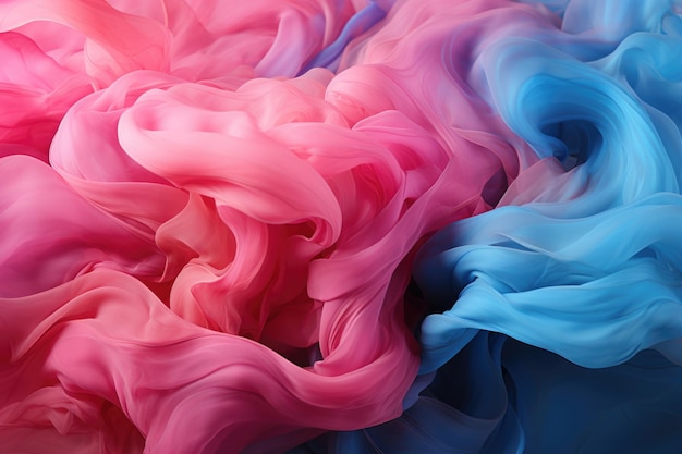 A close up of a pink and blue substance Generative AI