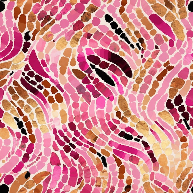 검은 점 생성 ai와 함께 분홍색과 갈색 패턴의 클로즈업