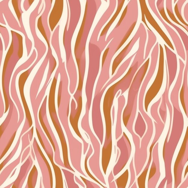 A close up of a pink and brown zebra print fabric generative ai