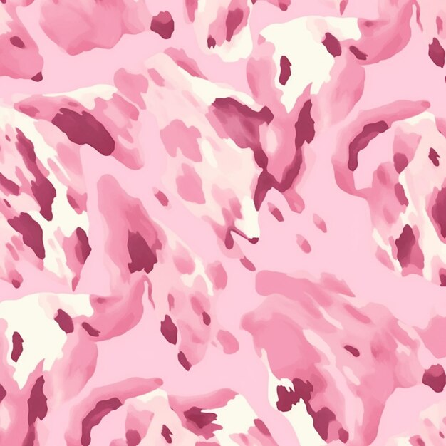 Photo a close up of a pink camouflage pattern with black spots generative ai