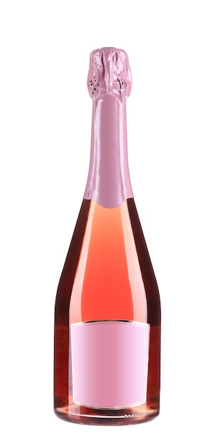 Photo close up of pink champagne bottle