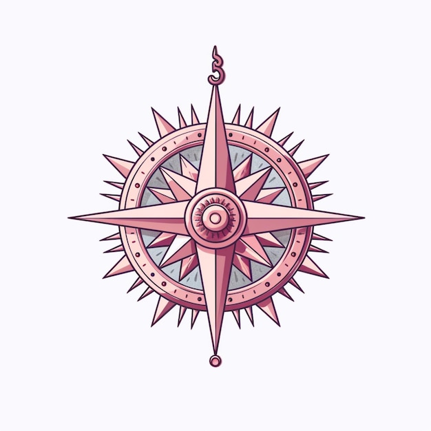 Photo a close up of a pink compass rose with a white background generative ai