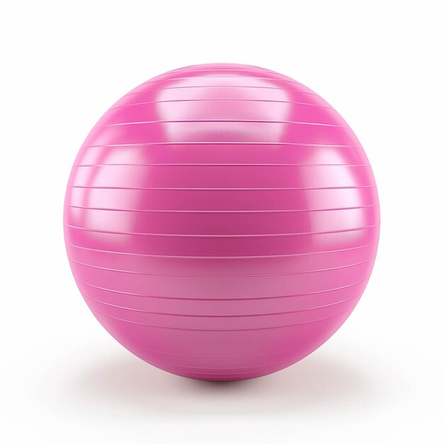 Photo a close up of a pink exercise ball on a white surface generative ai