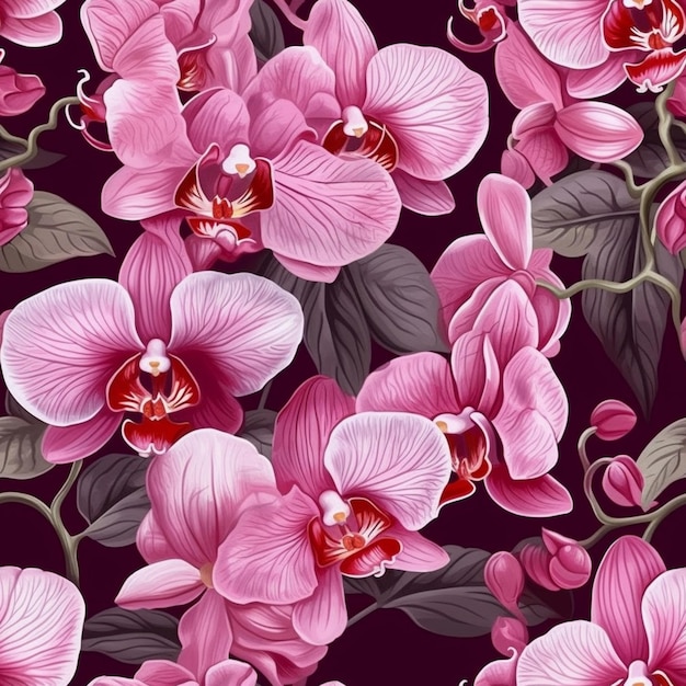 a close up of a pink flower on a black background generative ai