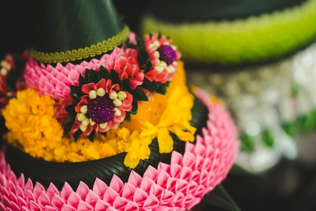 Foto close-up di un bouquet di fiori rosa